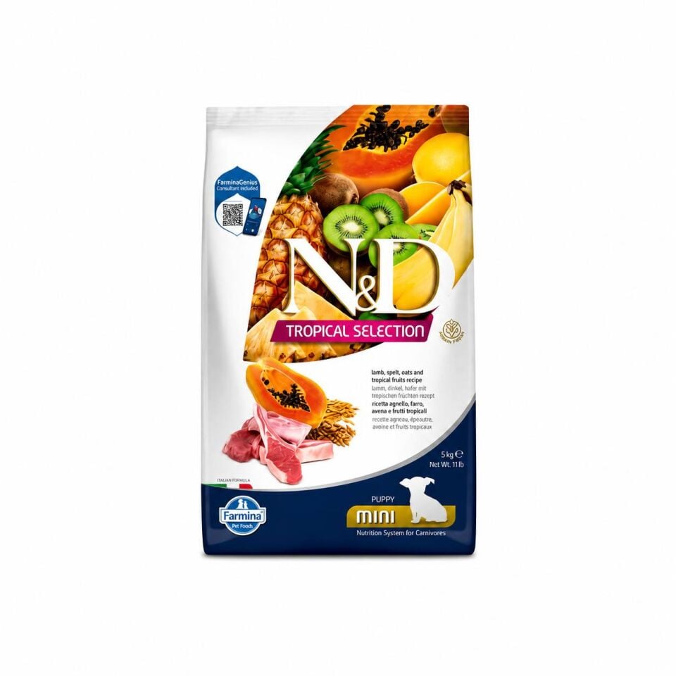 N&D Tropical Selection Düşük Tahıllı Kuzu Etli ve Tropikal Meyveli Küçük Irk Yavru Köpek Maması 5 Kg