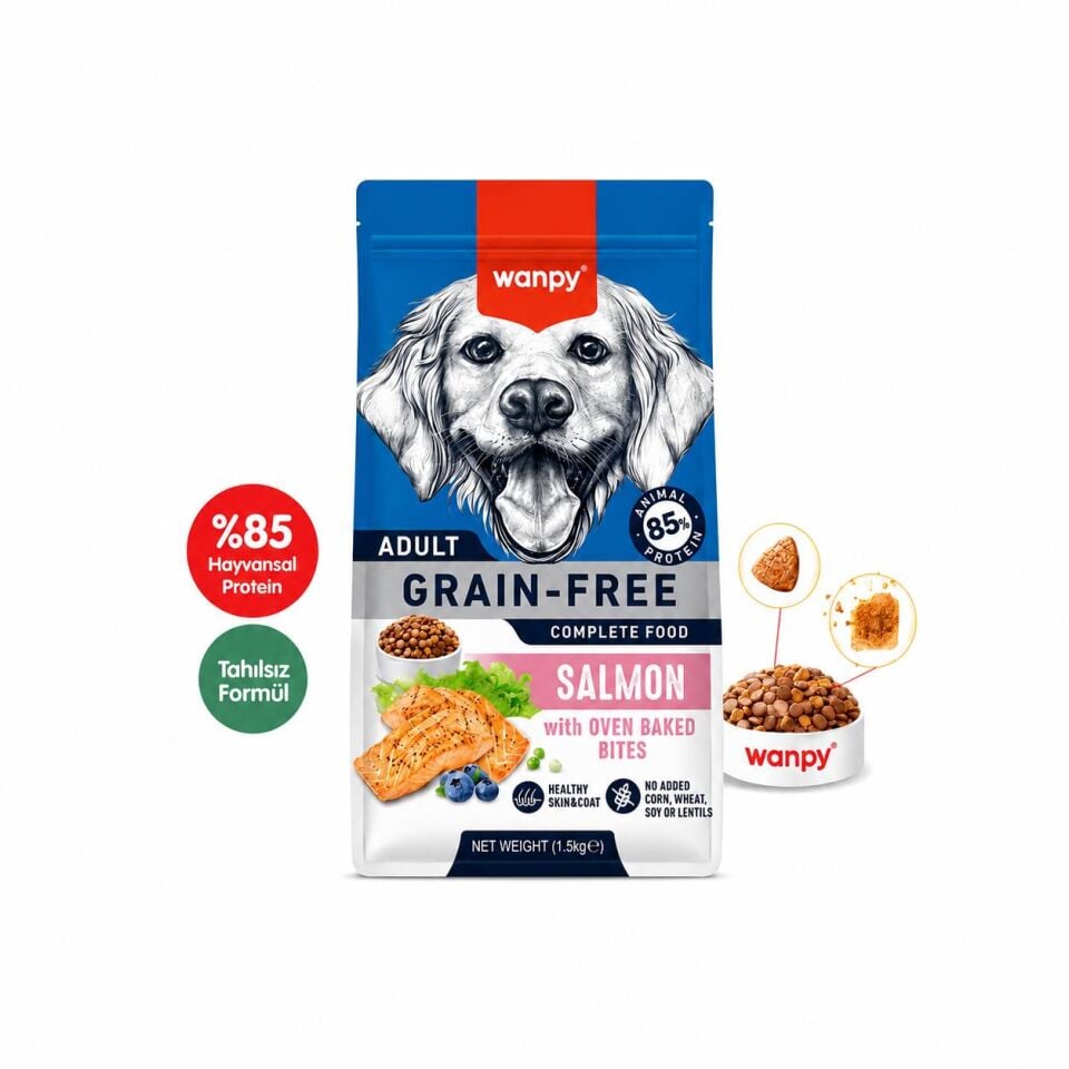 Wanpy Tahılsız Somonlu Yetişkin Köpek Maması 1,5 Kg