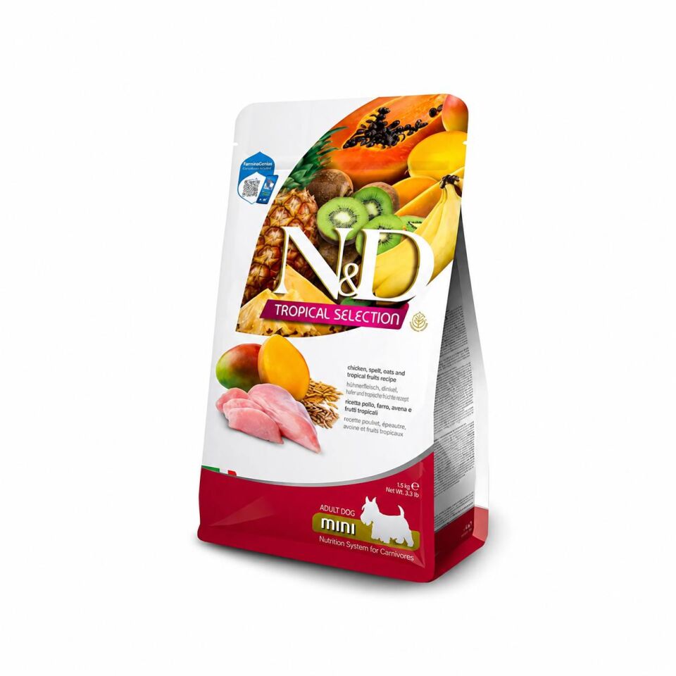 N&D Tropical Selection Tavuk ve Meyveli Mini Irk Köpek Maması 1,5 Kg