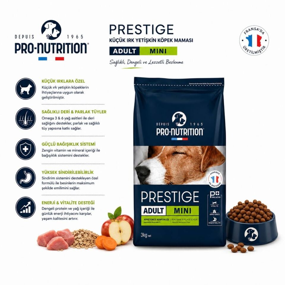 Pro Nutrition Prestige Küçük Irk Yetişkin Köpek Maması 3 Kg