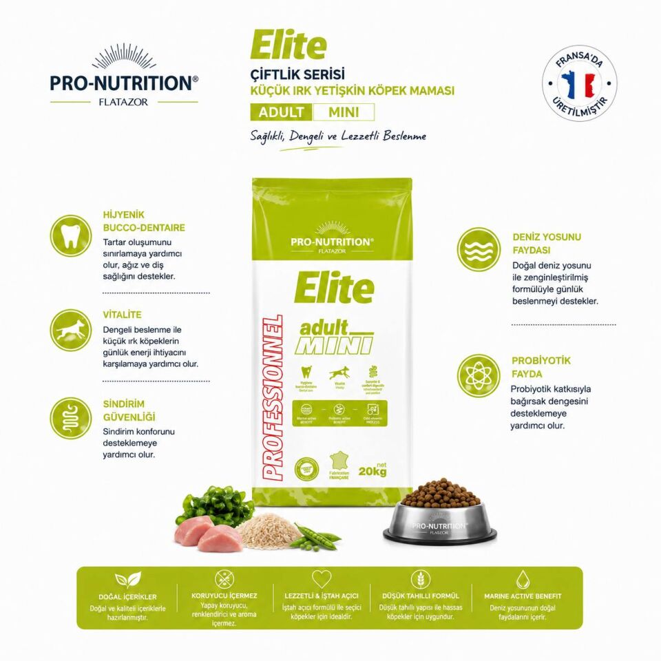 Pro Nutrition Elite Çiftlik Serisi Küçük Irk Yetişkin Köpek Maması 20 Kg