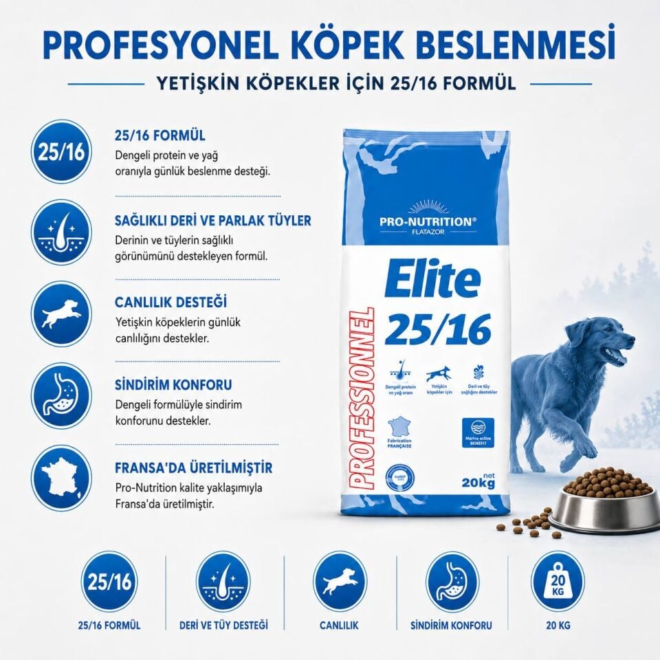 Pro Nutrition Elite 25/16 Çiftlik Serisi Yetişkin Köpek Maması 20 Kg