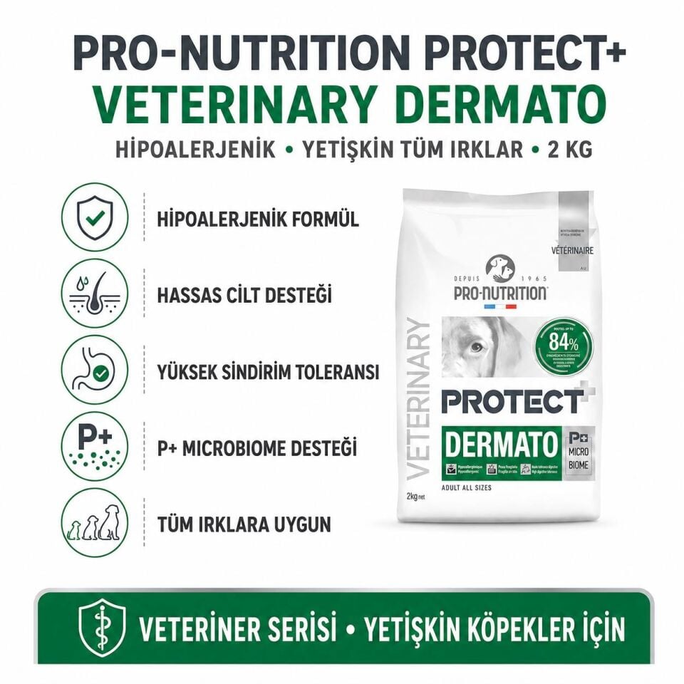 Pro Nutrition Protect Veterinary Dermato Hypo-Allergenic Köpek Maması 2 Kg