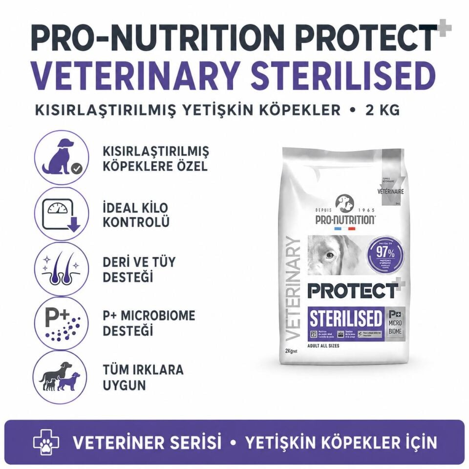 Pro Nutrition Protect Veterinary Sterilised Köpek Maması 2 Kg