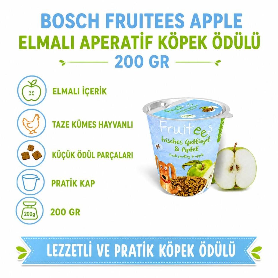 Bosch Fruitees Apple Elmalı Aperatif Köpek Ödülü 200 Gr