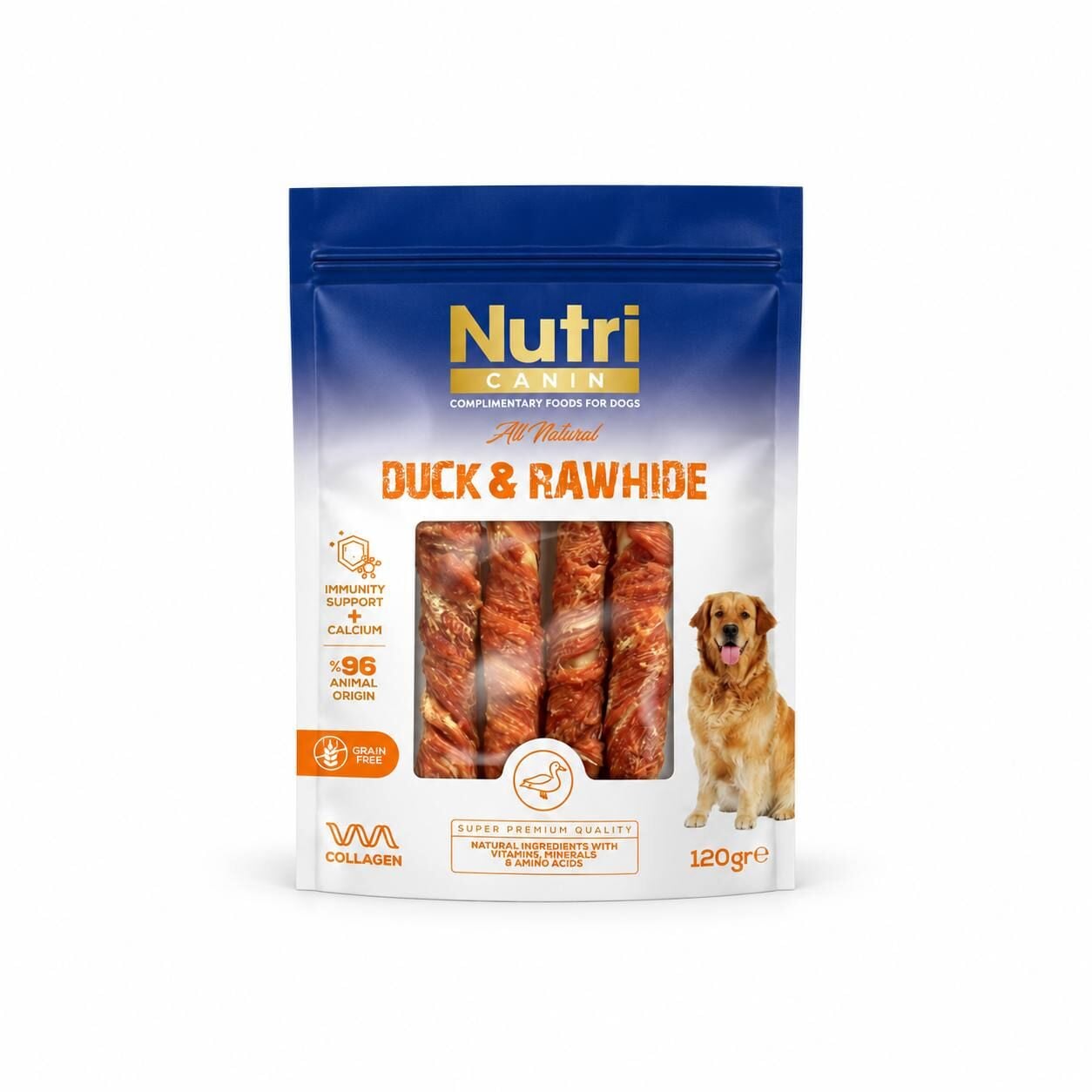 Nutri Canin Rawhide Ördek Eti Sargılı Kemik Köpek Ödülü 120 Gr