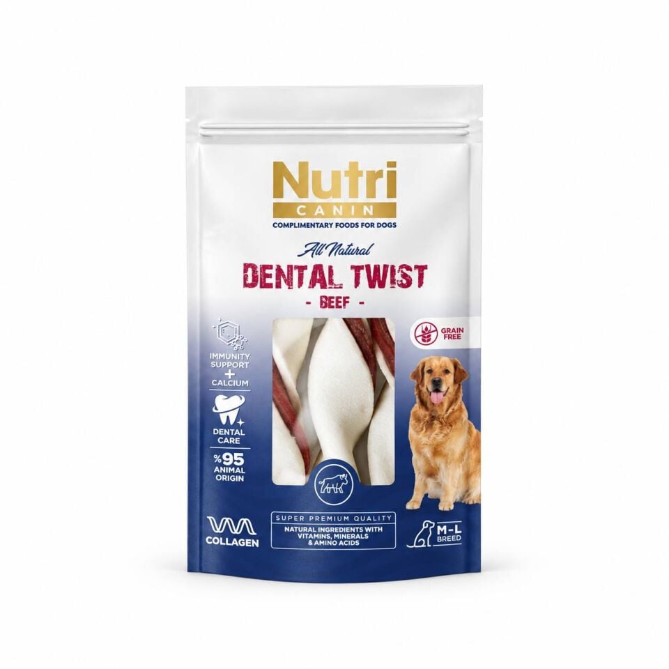 Nutri Canin Dental Twist Biftekli Diş Sağlığı Köpek Ödülü 120 Gr