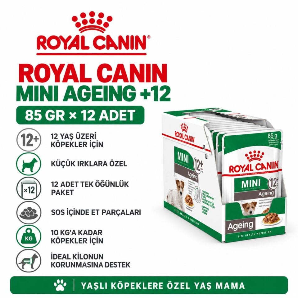 Royal Canin Mini Ageing +12 Küçük Irk Yaşlı Köpek Konservesi 85 Gr X 12 Adet