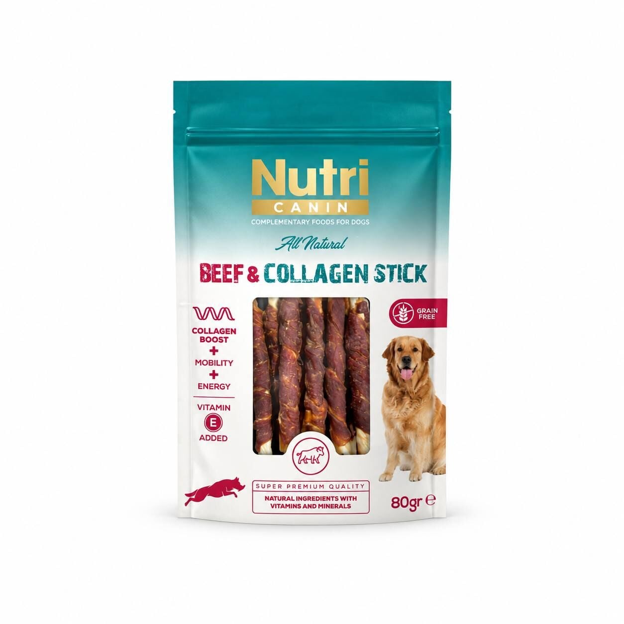 Nutri Canin Collagen Stick Biftek Eti Sargılı Kemik Köpek Ödülü 80 Gr