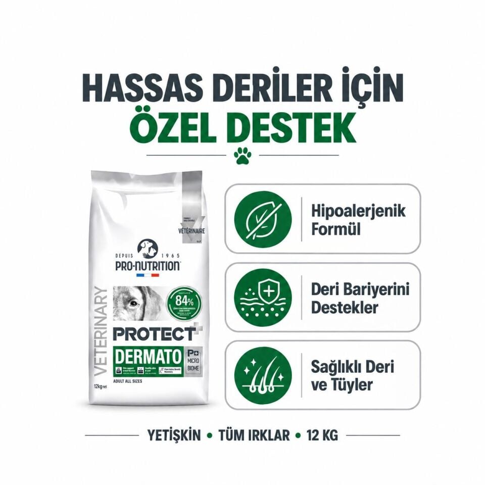 Pro Nutrition Protect Veterinary Dermato Hypo-Allergenic Köpek Maması 12 Kg