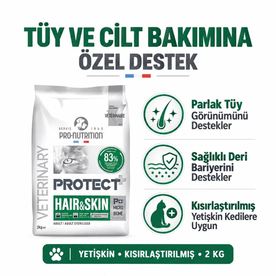 Pro Nutrition Protect Veterinary Tüy ve Cilt Bakımı Kedi Maması 2 Kg