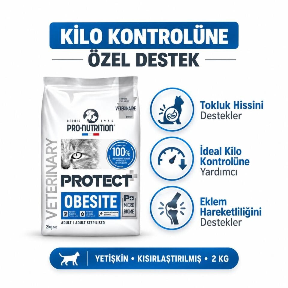 Pro Nutrition Protect Veterinary Obesite Kilo Kontrolü İçin Kedi Maması 2 Kg