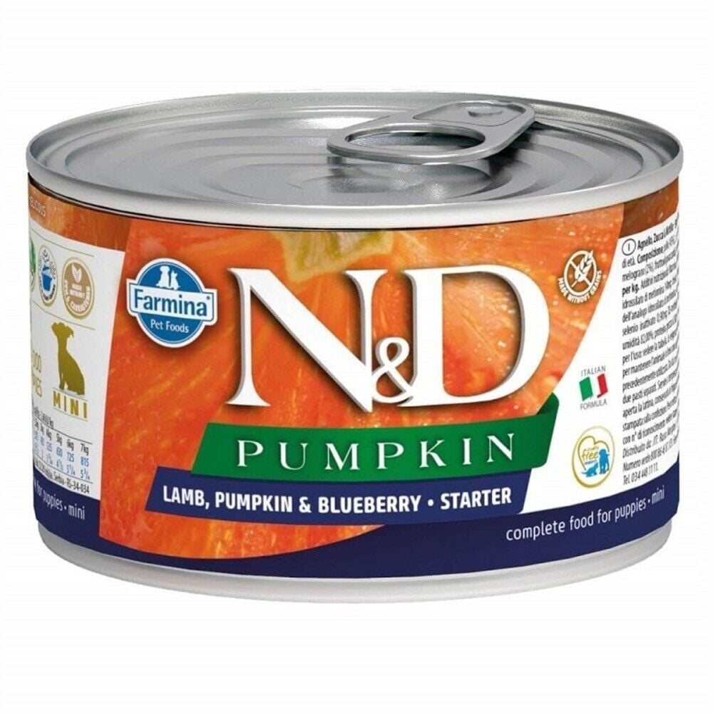 N&D Mini Balkabaklı Kuzulu Starter Yavru Köpek Konservesi 140 Gr