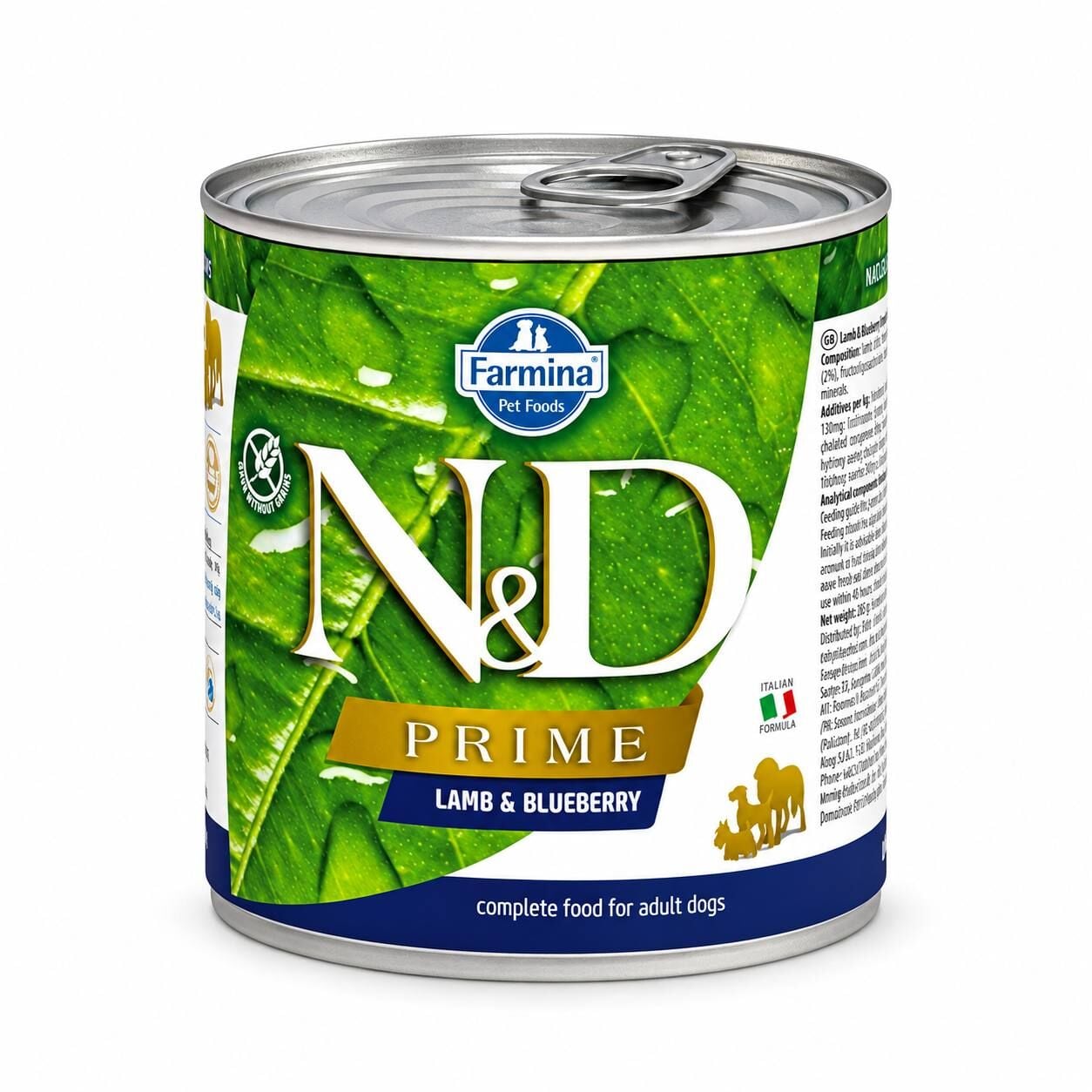 N&D Prime Tahılsız Kuzu Etli ve Yaban Mersinli Yetişkin Köpek Konservesi 285 Gr