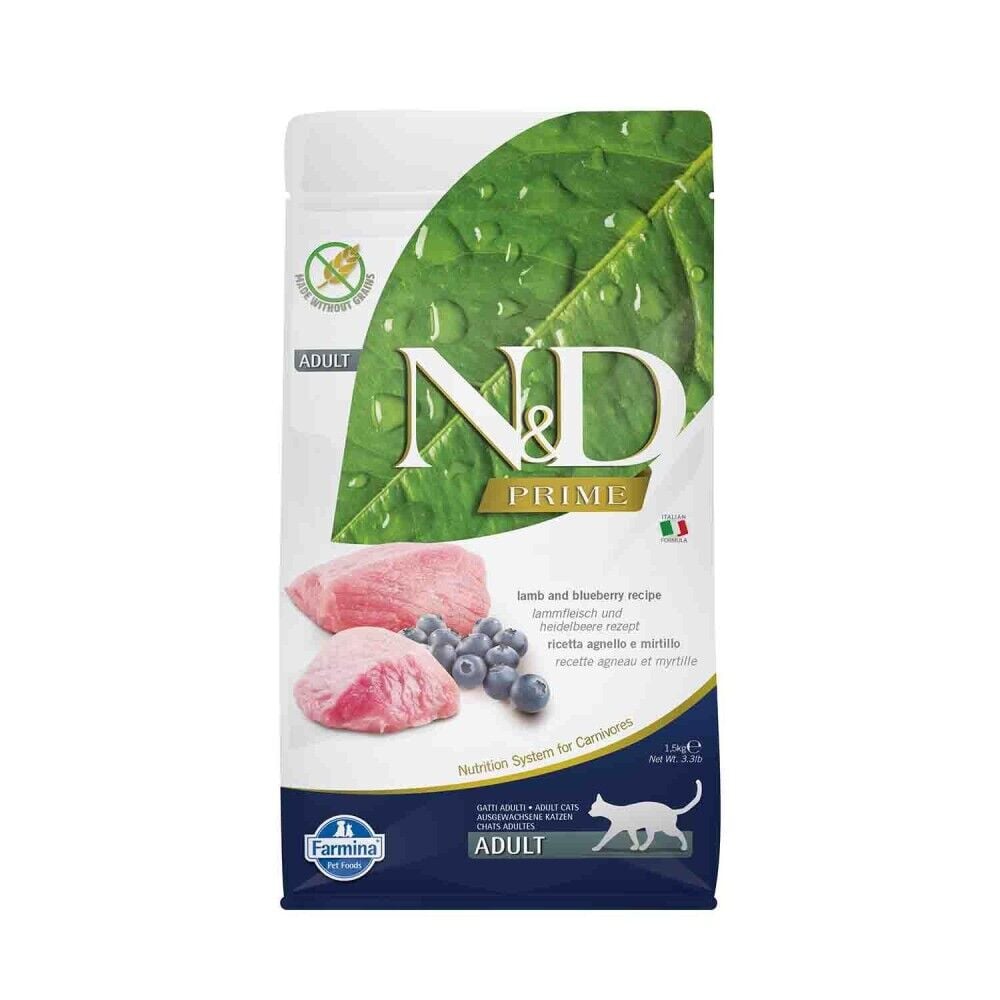 N&D Tahılsız Kuzu Etli Yaban Mersinli Kedi Maması 1,5 Kg