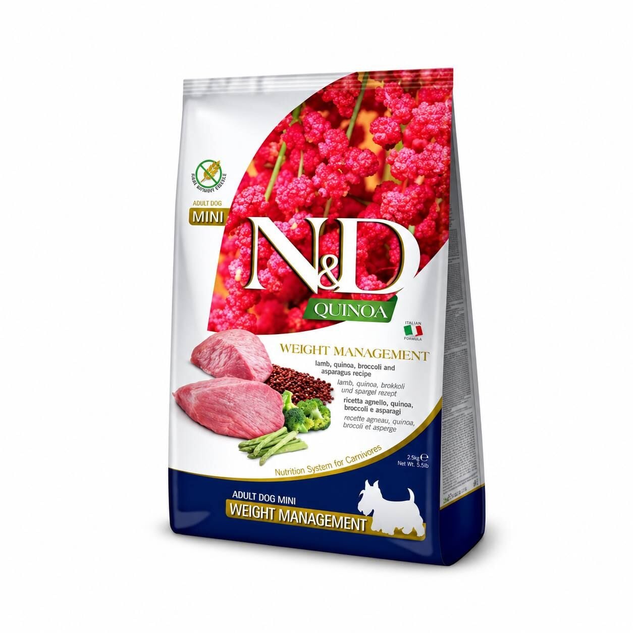 N&D Quinoa Tahılsız Kilo Problemli Kuzulu Küçük Irk Yetişkin Köpek Maması 2,5 Kg