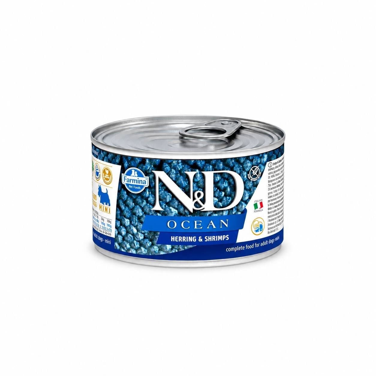 N&D Ocean Mini Ringa Balıklı ve Karidesli Yetişkin Köpek Konservesi 140 Gr