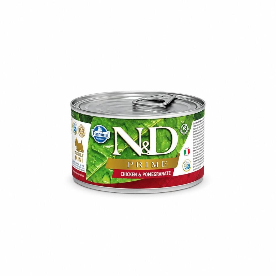 N&D Prime Mini Tavuk ve Narlı Yetişkin Köpek Konservesi 140 Gr