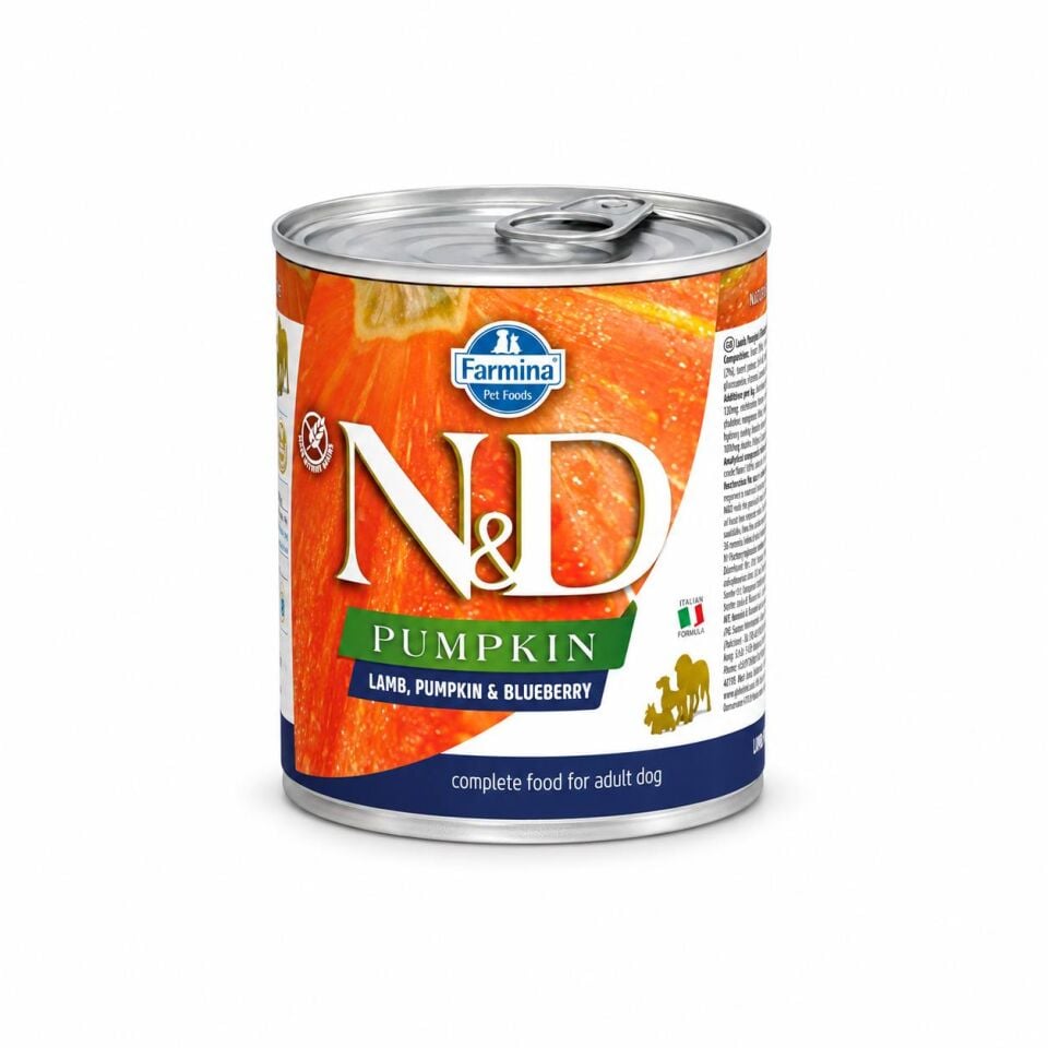 N&D Pumpkin Balkabaklı Tahılsız Kuzu Etli ve Yaban Mersinli Yavru Köpek Konservesi 285 Gr