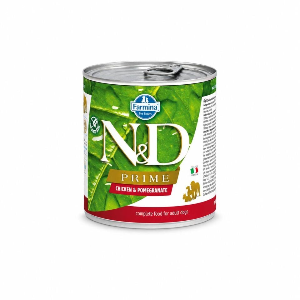 N&D Prime Tahılsız Tavuklu ve Narlı Yetişkin Köpek Konservesi 285 Gr