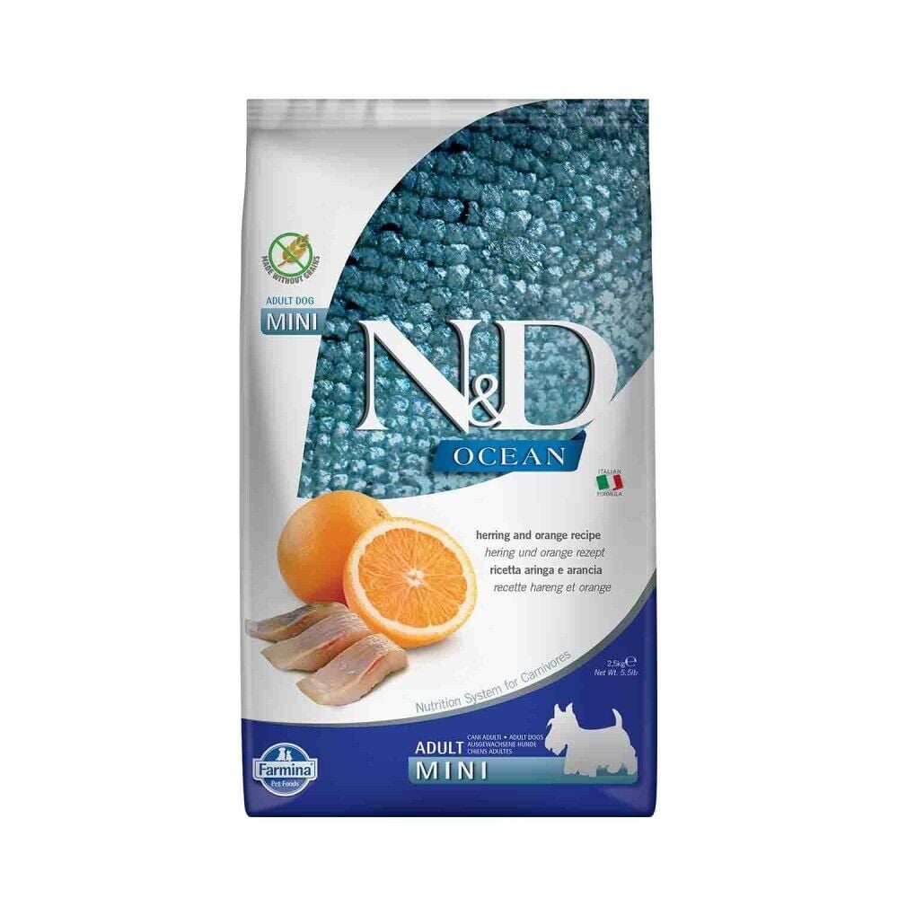 N&D Ocean Tahılsız Balıklı Küçük Irk Yetişkin Köpek Maması 2,5 Kg