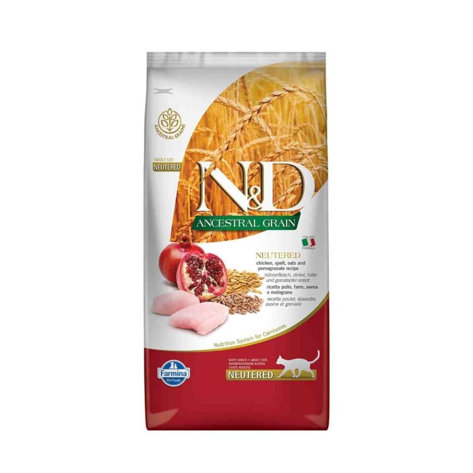 N&D Düşük Tahıllı Tavuklu ve Narlı Kısırlaştırılmış Kedi Maması 10 Kg