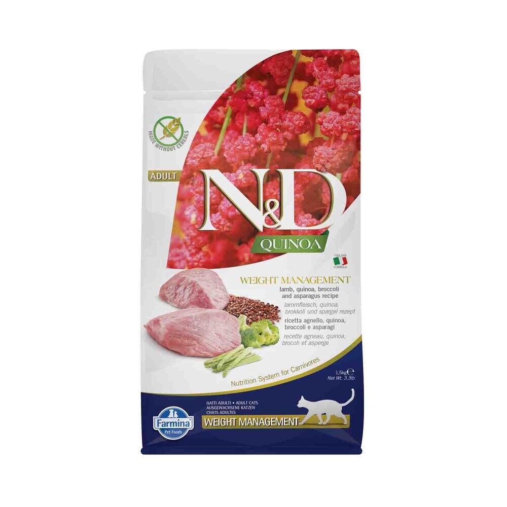 N&D Quinoa Weight Management Kuzu Etli Light Yetişkin Kedi Maması 1,5 Kg