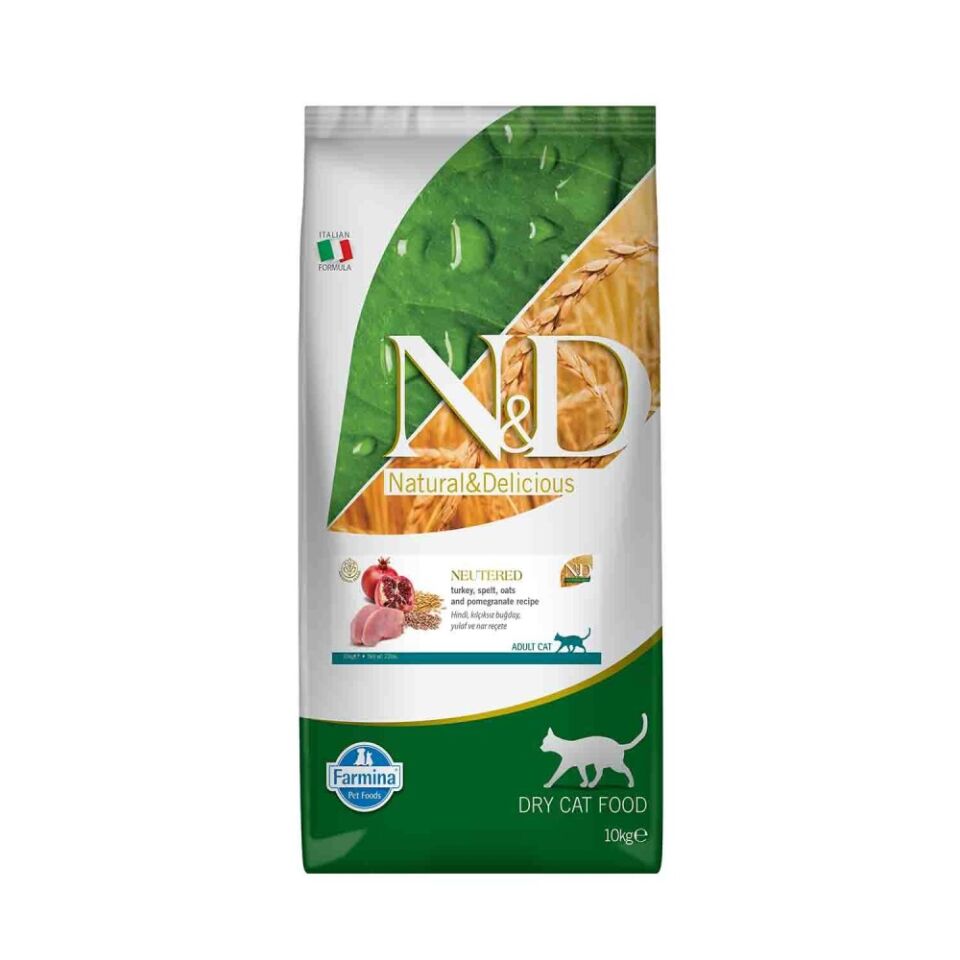 N&D Düşük Tahıllı Hindili Kısırlaştırılmış Yetişkin Kedi Maması 10 Kg