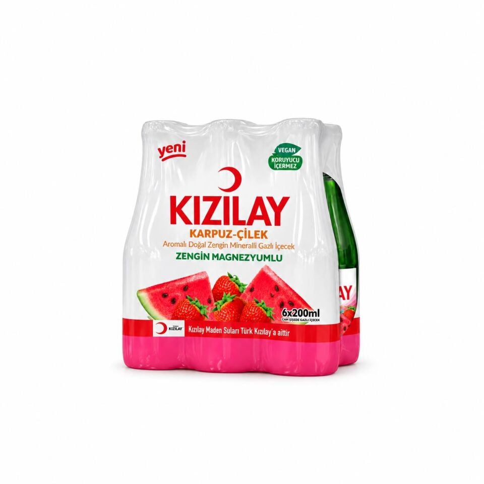 Kızılay Karpuz Çilek Aromalı Maden Suyu 6 x 200 Ml