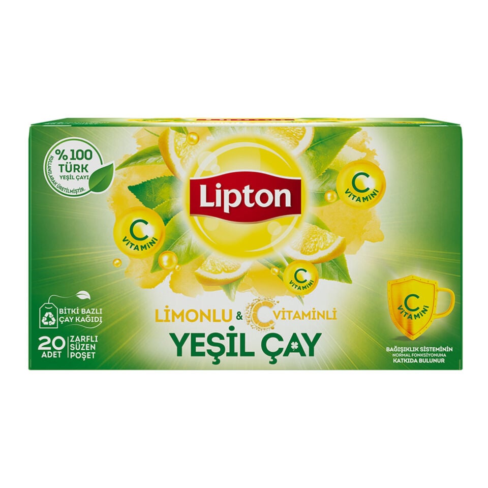 Lipton Limonlu Yeşil Çay Bardak Poşet 20'li 30 Gr